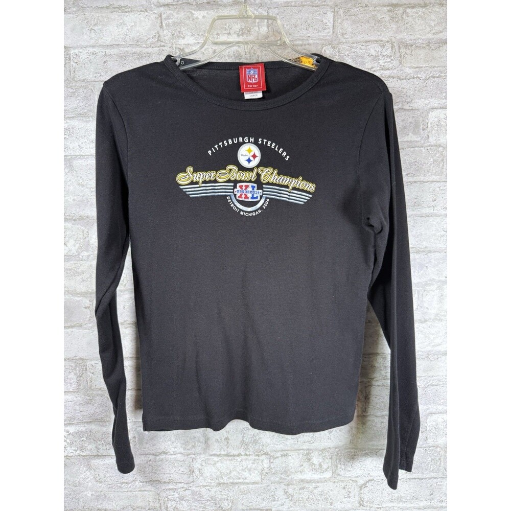 Pittsburgh Steelers Super Bowl XL Champions 2006 Womens L Long Sleeve NFL Shirt